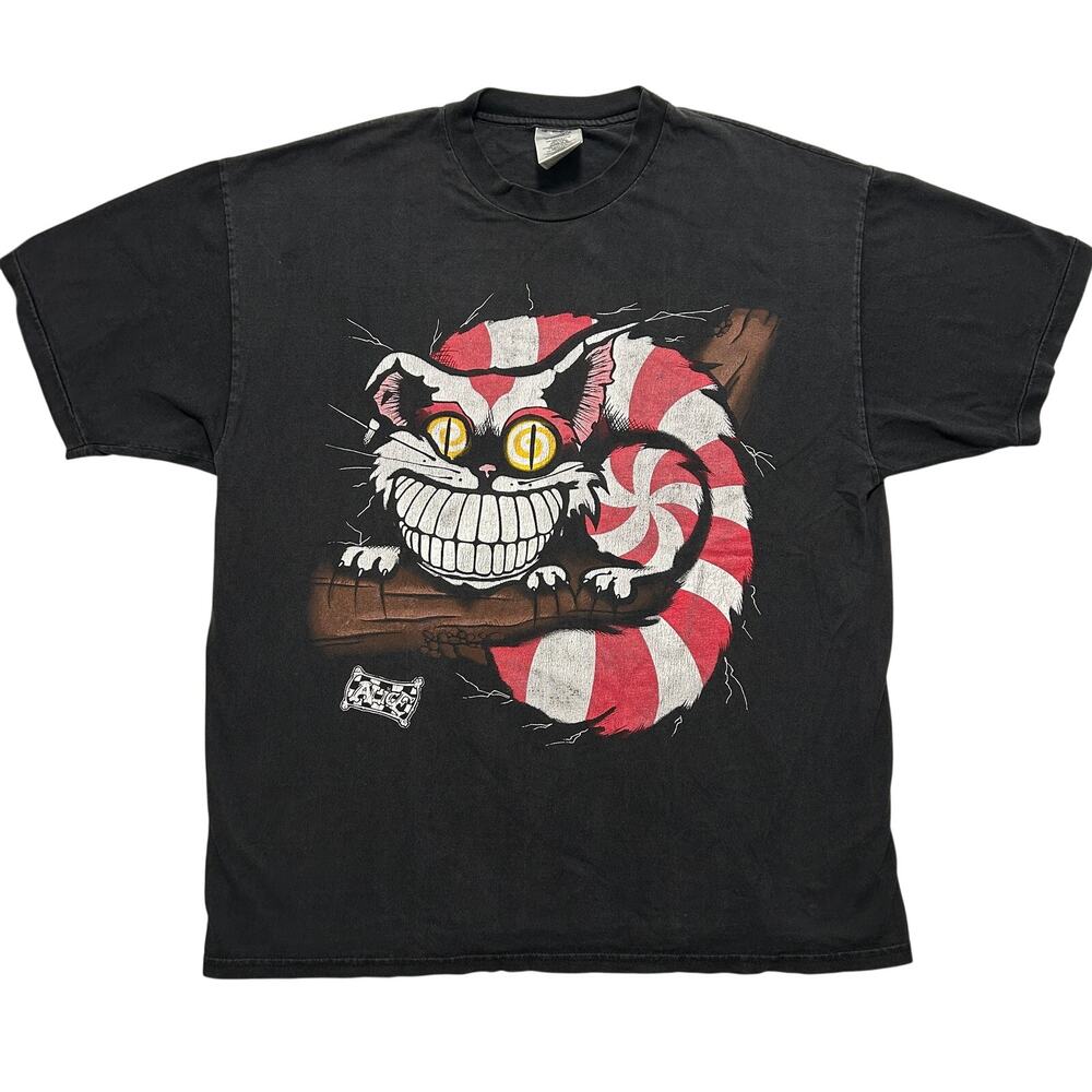 VTG 90s Andazia International Cheshire Cat Graphic T-Shirt Men’s XL Black